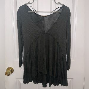 Altar’d State 3/4 Sleeve Waffle Knit Tunic- Length Top